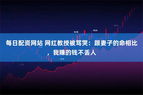 每日配资网站 网红教授被骂哭：跟妻子的命相比，我赚的钱不丢人